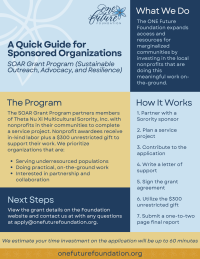 2026 SOAR Grant Program One-Pager for Sponsored Orgs